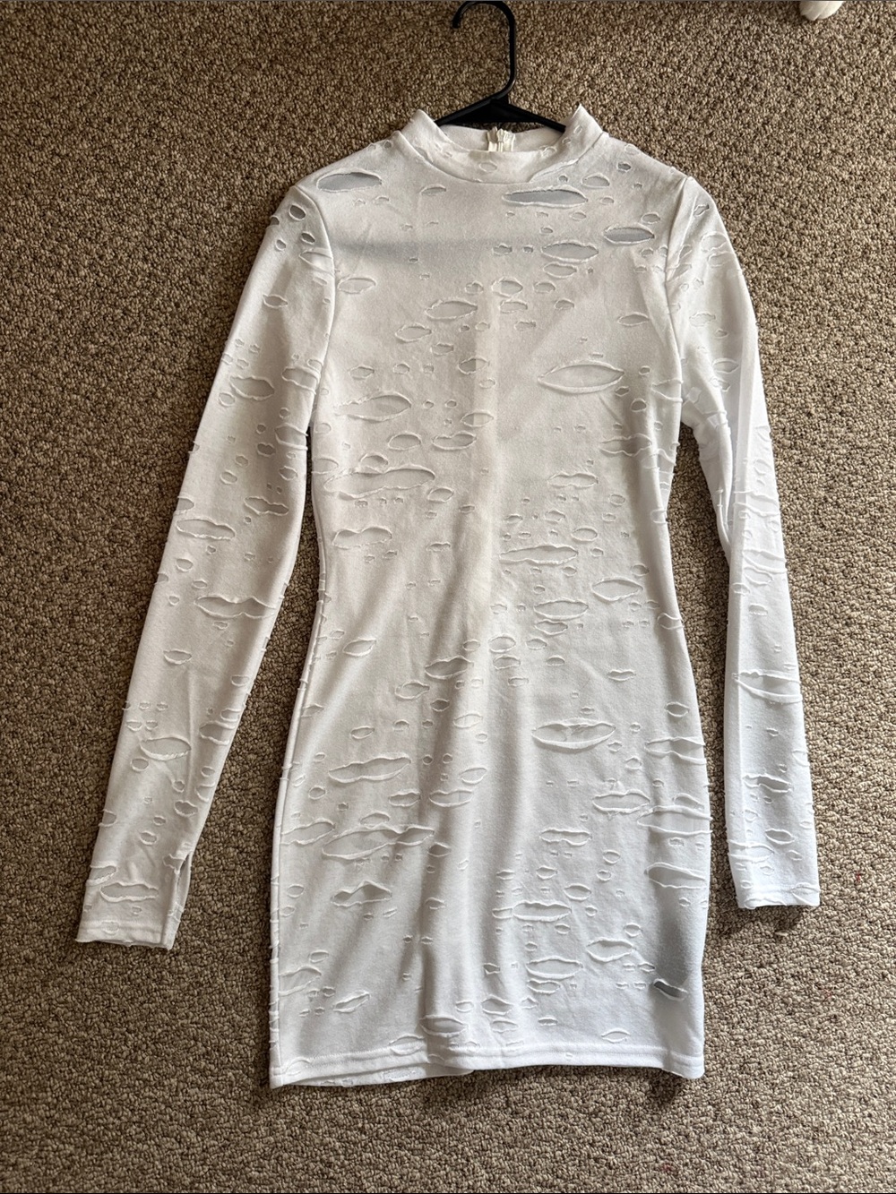 White mesh tight dress